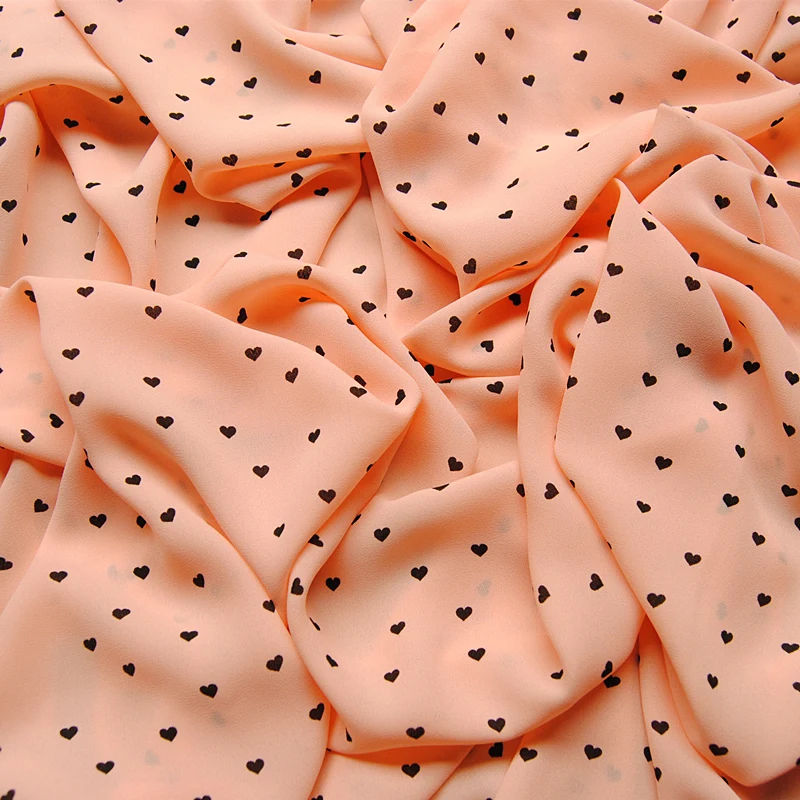 

Little Pink Peach Microlens High-grade Thick Printed Chiffon Fabric Cloth for Knot Summer