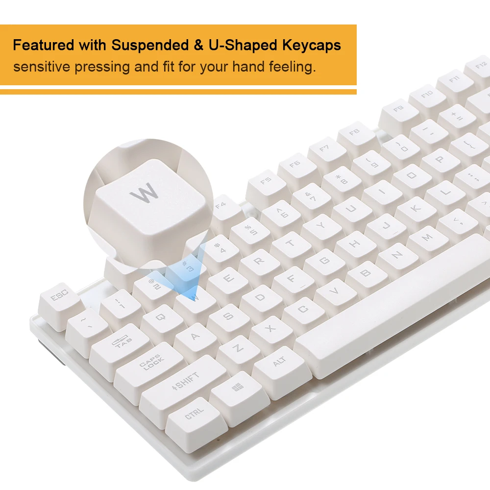 USB клавиатура игровая механическая проводная с радужной светодиодной
