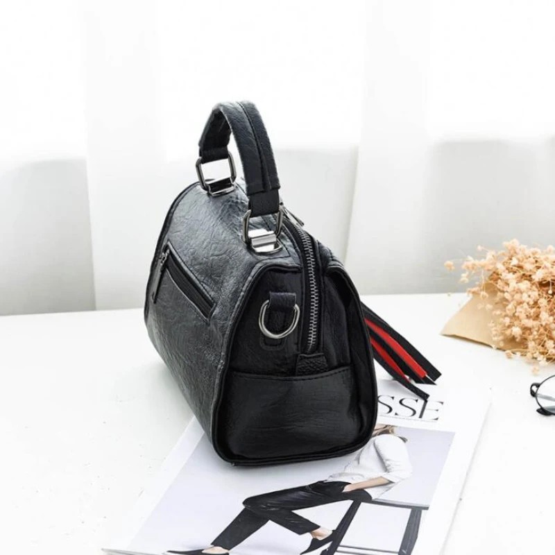 FGJLLOGJGSO Brand winter PU Leather handbag crossbody bags for women Tassel soft Shopping tote female messenger shoulder bag sac | Багаж и