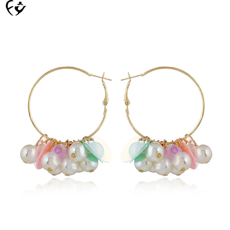 

European and American fashion exaggerated acrylic Ring Earrings