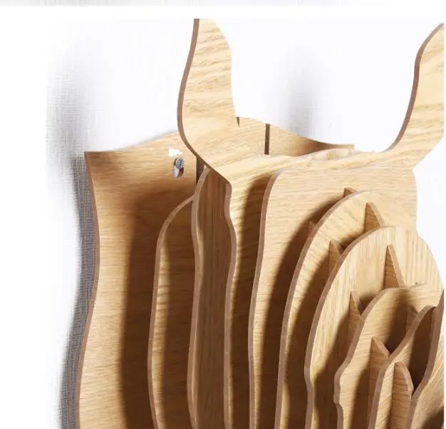 Деревянная голова носорогов на стену подвесная 3D деревянная головоломка модель