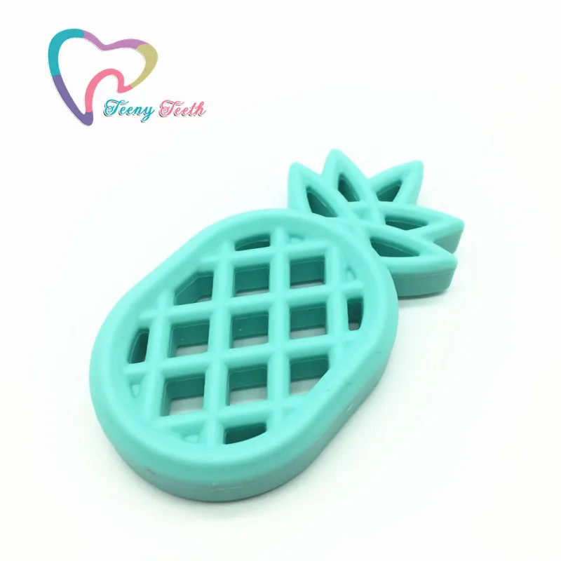Turquoise Подростковые зубы 1 шт. металлические и мраморные и разноцветные силиконовые ананасы подвеска-прорезыватель Игрушка, пищевой ананас Прорезыватели для зубов - Окраска металла: Turquoise