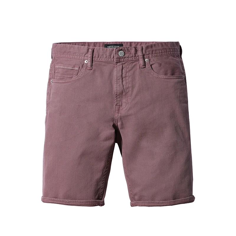 

Fashion High Quality Denim Shorts Men's Summer New Purple Red Vogue Handsome Slim Fit Washed Jeans Plus Size Brand Clothing
