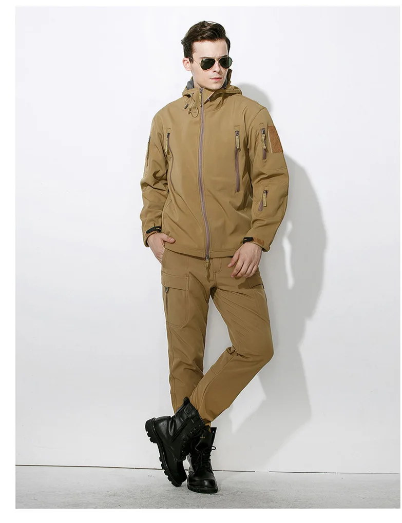 Высококачественное пальто из кожи акулы мягкое шапка может быть тактической