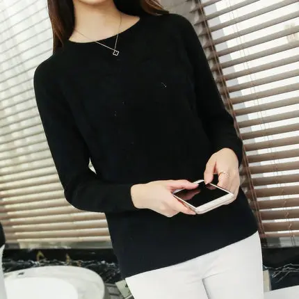 Осень-зима 2019 женские свитера вязаный кашемировый свободный свитер пуловер с