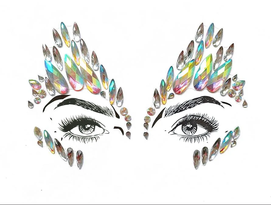Акриловая смола дрель палка наклейка Bindi подобранные Богемия и Племенной Стиль уход за кожей лица глаз Драгоценности лоб этап Декор Стикеры - Цвет: BL32
