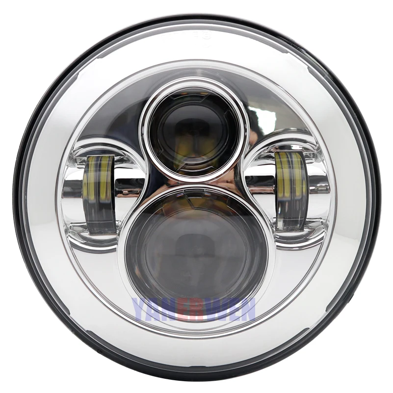 Мотоцикл фара 7 дюймов мотоцикл Проектор Hi/Lo LED лампочка фары мотоцикл светодиодный свет Высокий Низкий Луч