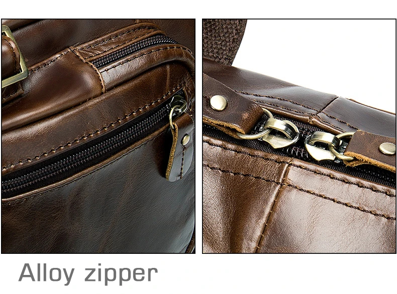 Crossten Multifunctional Natural Cowskin Genuine Leather Men's Briefcase Large Capacity Business bag Laptop Messenger Bag