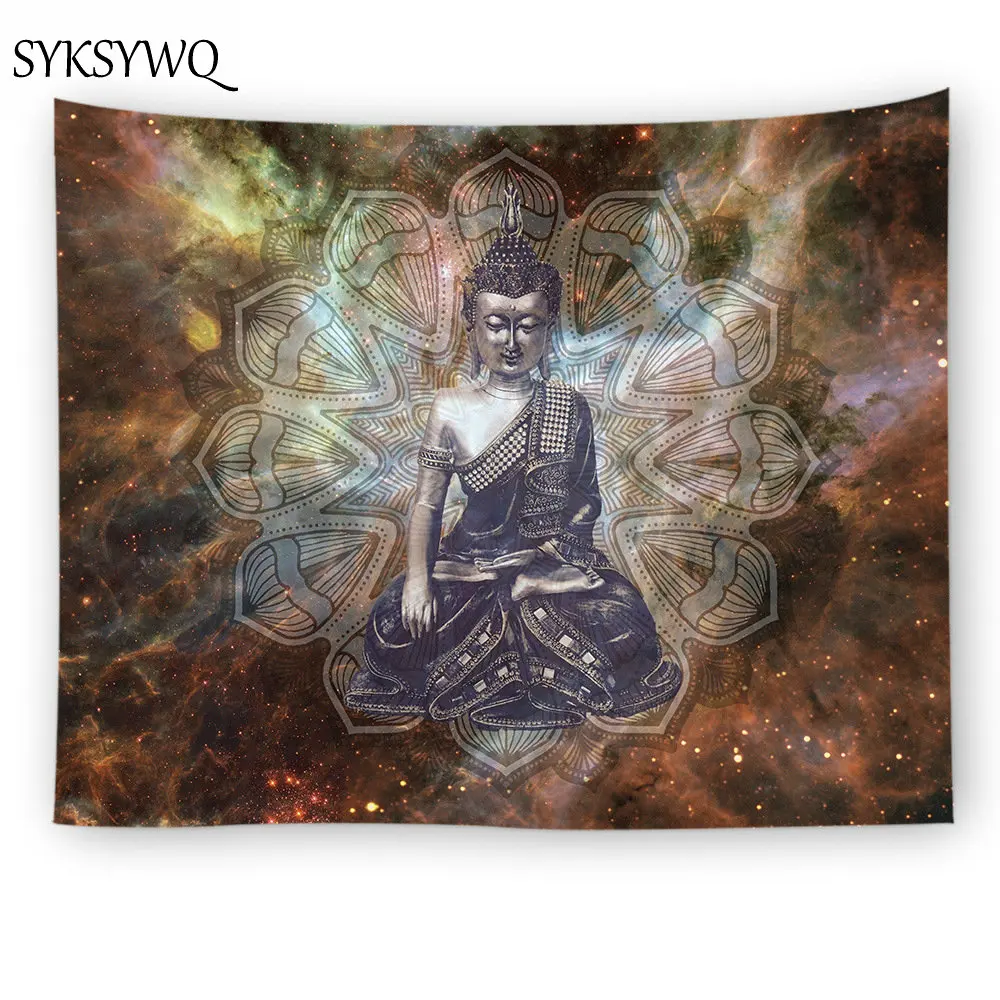 Индийские гобелены с Буддой phychedelic Мандала настенная ткань muur doek спальня dorm декоративная настенная вешалка одеяло чакра гобелен