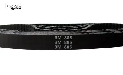 Free Shipping HTD3M 885 10mm Timing belt length 885mm width 10mm pitch 3mm Neoprene Rubber 885-3M-10 HTD 3M S3M pulley CNC