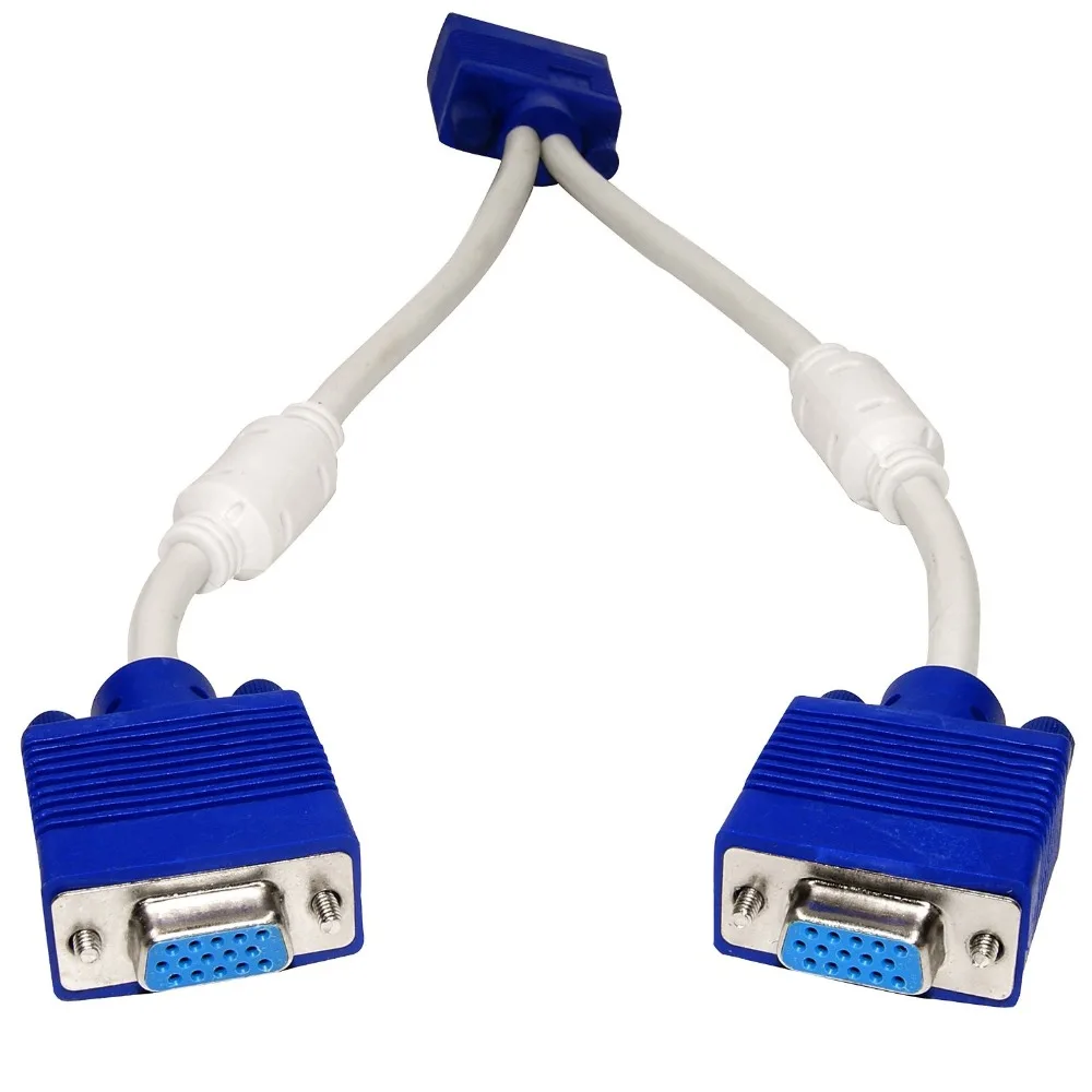 RGB VGA SVGA Male к 2 two HDB15 Female разветвитель адаптер Удлинительный кабель w/ core