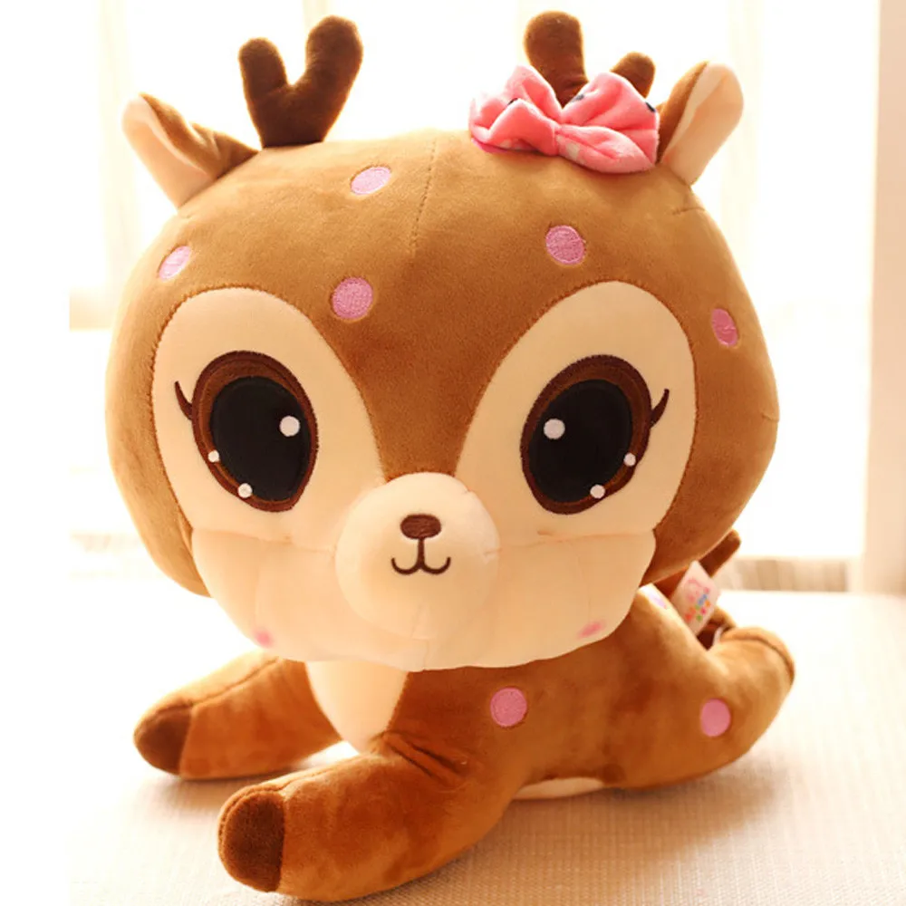 30 см мягкие плюшевые игрушки для животных милые с изображением оленя сжимаемая