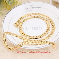 hiphop cuban gold filled link chain men jewelry wholesale long chokers big chunky hin gold necklace women bracelet couple gift