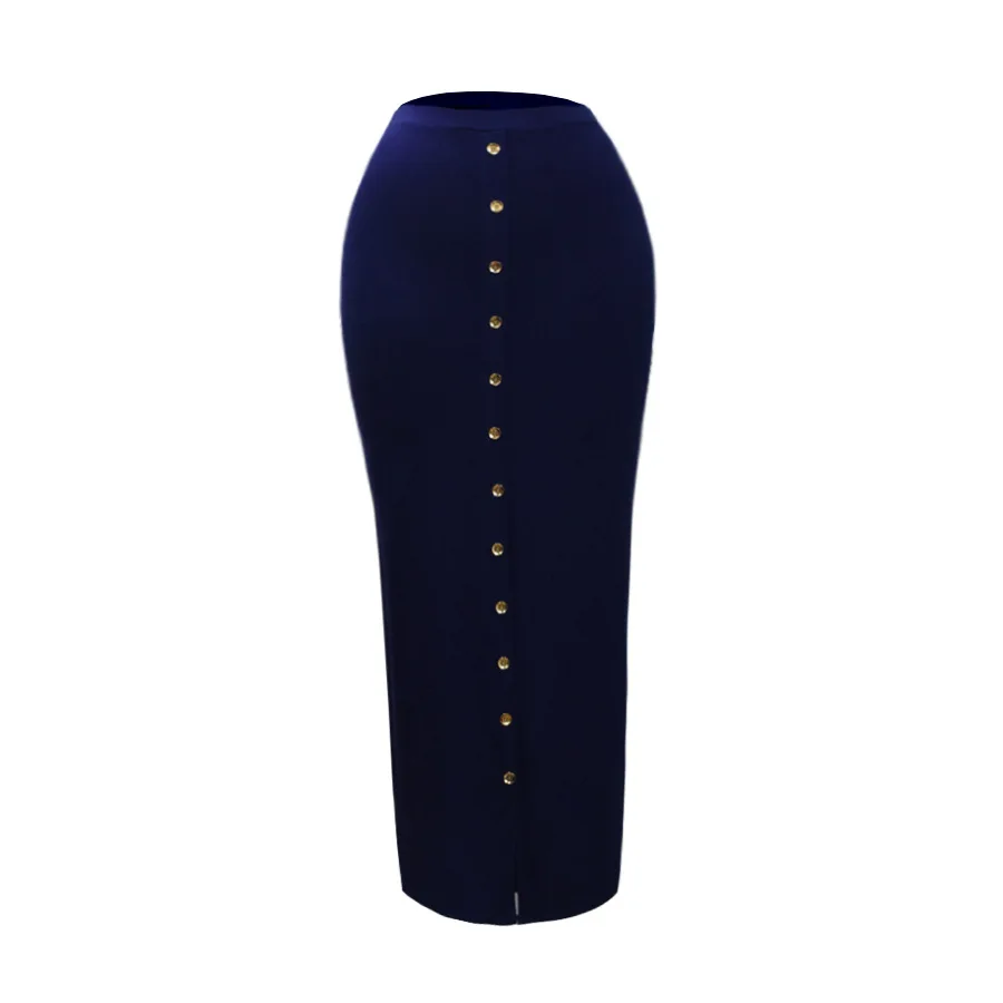 Navy Blue Abaya Дубай Арабский мусульманский Высокая талия вязаный Карандаш Bodycon хиджаб юбка платье абайя s женские длинные юбки Исламская одежда D914 - Цвет: Navy Blue