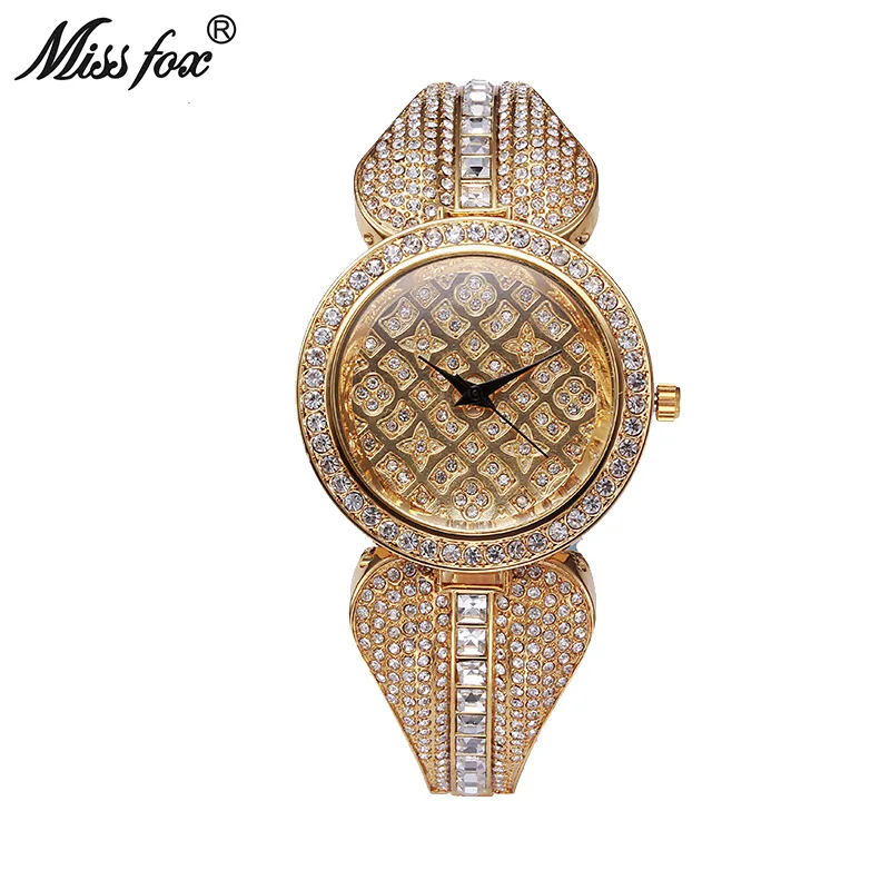 Miss Fox модные Лидирующий бренд женские часы платье роскошные Dourado Feminino Наручные
