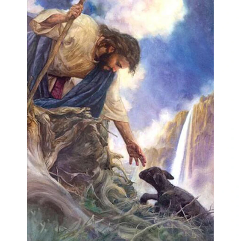 5D квадратная/круглая Алмазная картина с изображением Иисуса алмазная мозаичная