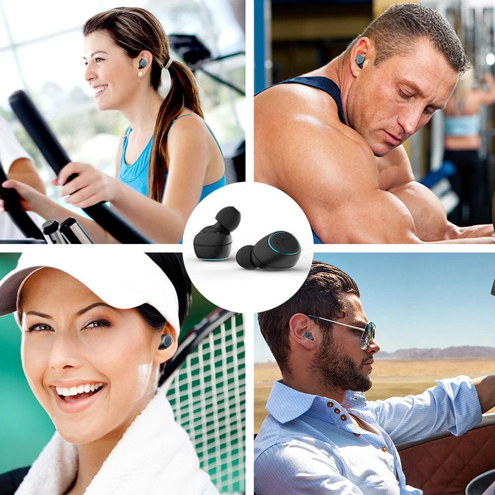 TWS невидимые спортивные наушники беспроводные 3D стерео мини Bluetooth гарнитура pk i14