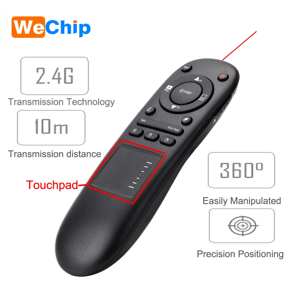Wechip 504t 2 4G Беспроводной Презентер указка воздуха Мышь РЧ пульт дистанционного