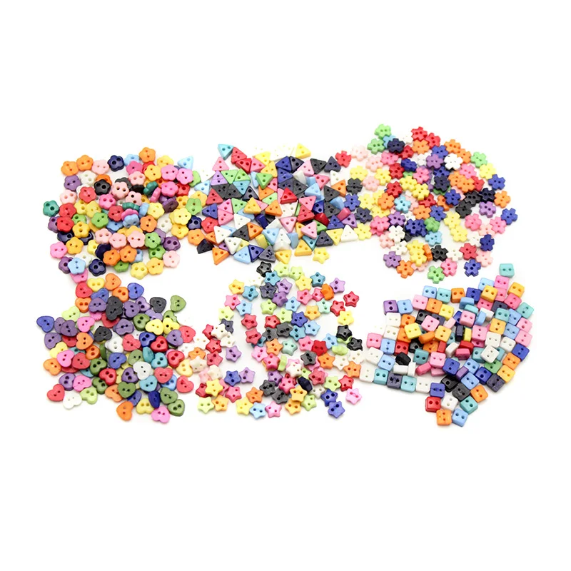 

100pcs/lot Mixed Resin Mini Buttons For Clothing DIY Sewing Garment Scrapbook 2-Holes Button Flatback Crafts Materials LX488