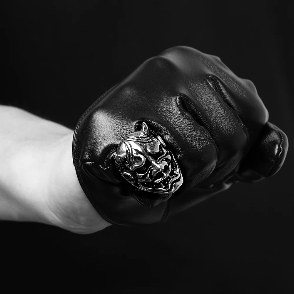Кольцо из нержавеющей стали с орком в стиле панк эмаль Ретро стиль байкер большие