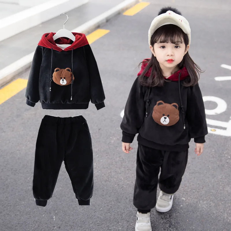 Спортивный костюм для девочек комплект из 2 предметов: кофта с капюшоном и