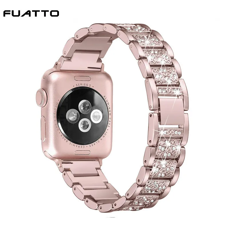 Ремешок для часов Apple Watch 40 мм 44 38 42 алмазная лента из нержавеющей стали series 5 4 3 2