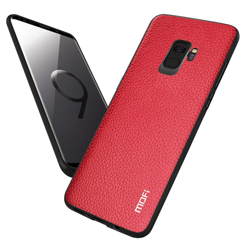 Red MOFi оригинальная задняя крышка для samsung Galaxy S9 Чехол Жесткий PC для Galaxy S9 из искусственной кожи корпус полный идеальный роскошный мягкий ТПУ чехол - Цвет: Red