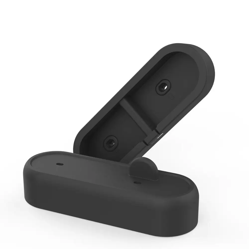 Черный 2 в 1 силиконовый держатель для Airpods чехол Зарядное устройство для Apple Airpods аксессуары зарядная док-станция резцедержатель для iPhone X XS XR - Цвет: Черный
