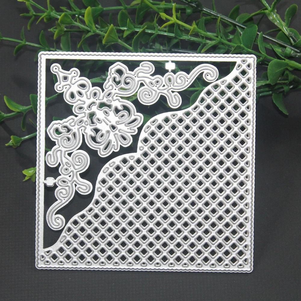 Сетчатый фон квадратная рамка из углеродистой стали режущие штампы трафареты DIY