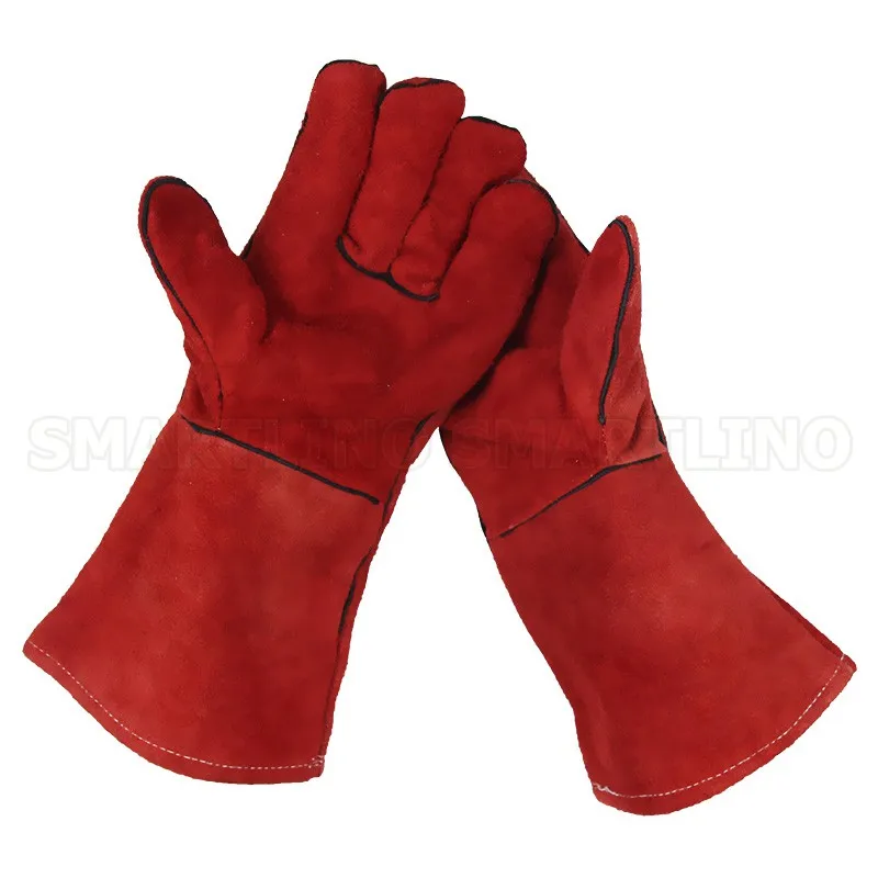 

cow split leather welding glove wear-resisting high temperature resistance hand protection industrial safety working gloves