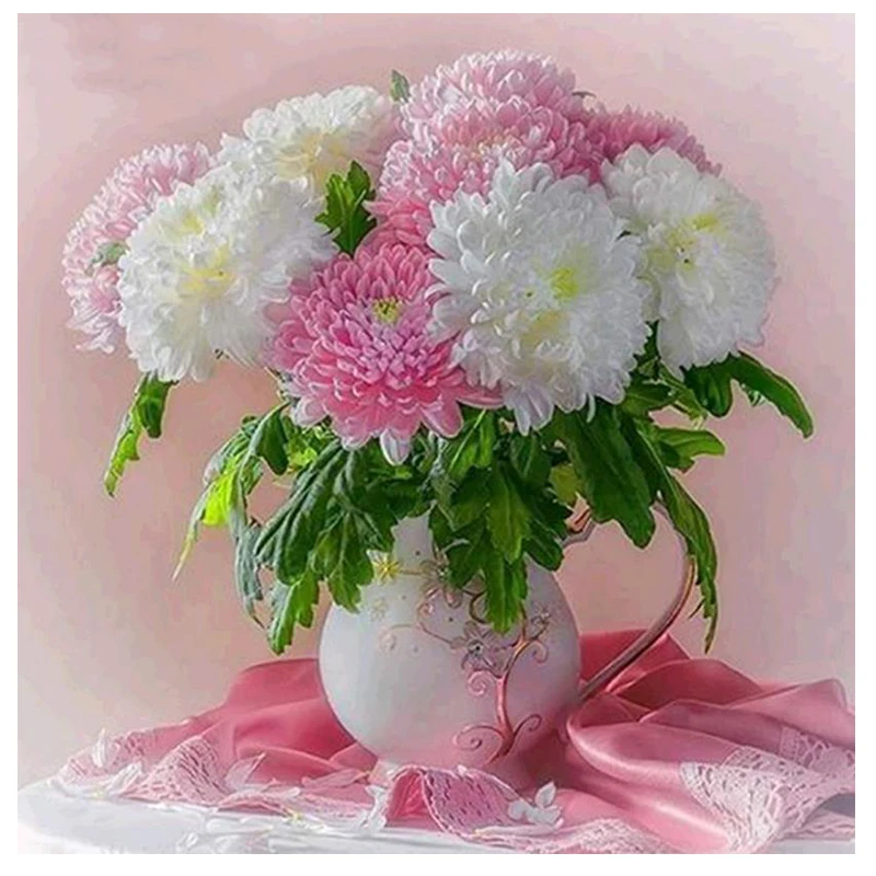 Организация цветов 5D Вышивка с кристаллами цветы дерево вышивка крестиком алмаз