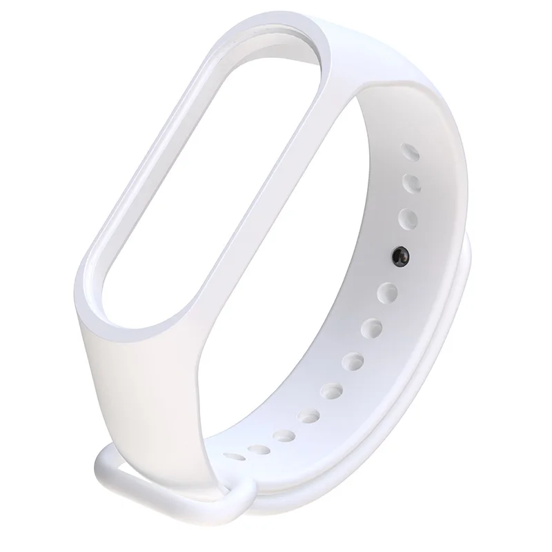 White M3 Wrist Band Replacement Soft Bangle 12 Colors Strap Wristband Solid Silicone Xiaomi Adjustable Mi Band 3 Bracelet 1pc New - Band Color: White