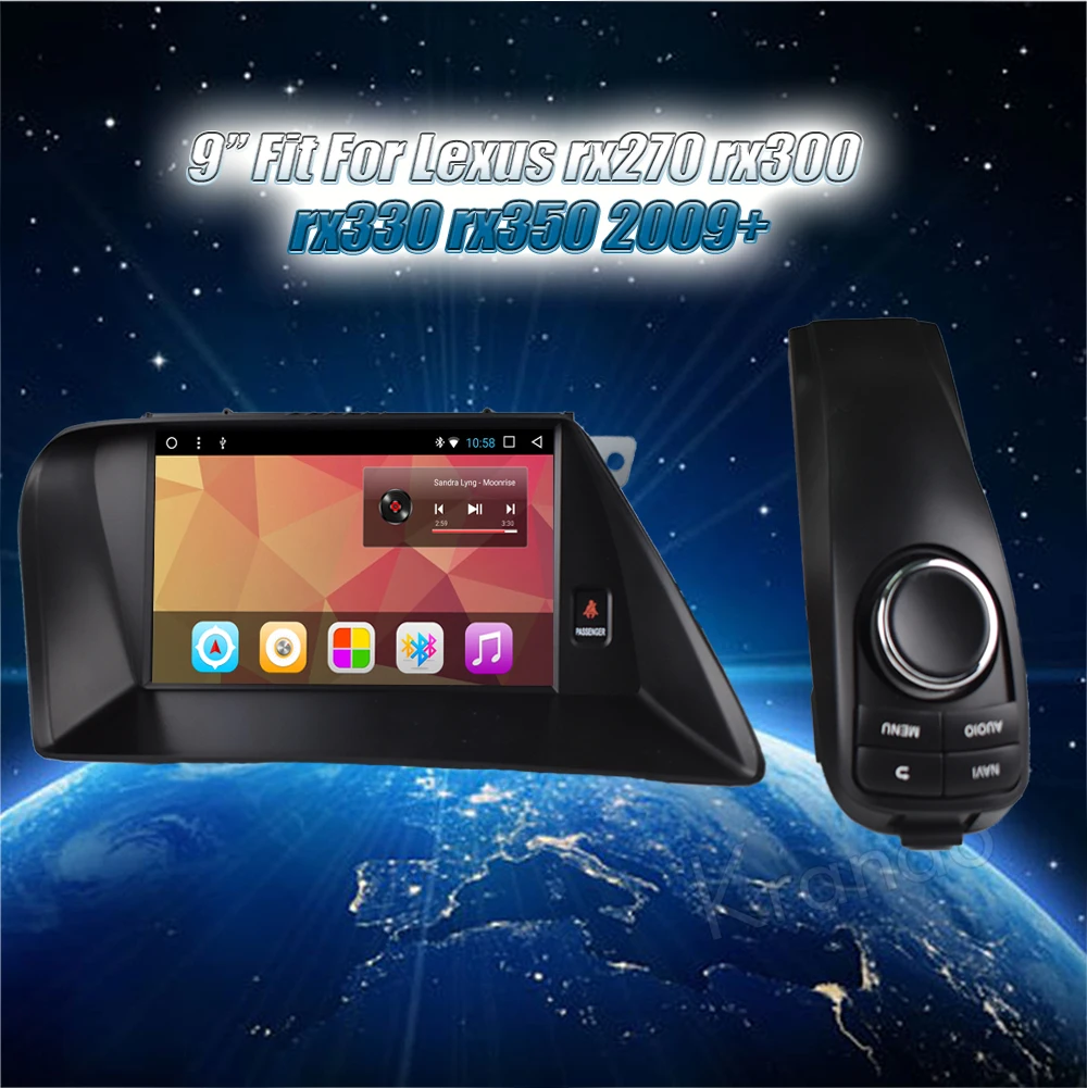 Krando Android 7,1 " ips полный сенсорный автомобильный мультимедийный плеер для Lexus rx270 rx300 rx330 rx350 2009- gps-навигация аудио