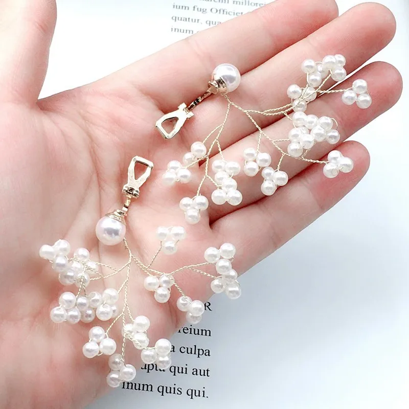 Clip on earrings Бренд Grace Jun, новинка, весенний корейский стиль,, жемчужные клипсы ручной работы, серьги и пирсинг, модные женские аксессуары - Окраска металла: Clip on earrings