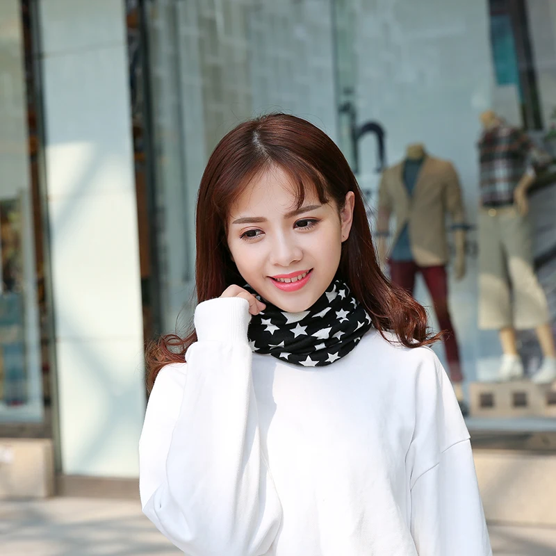 Новая Осенняя модная Вязаная мешковатая Шапка-бини со звездами женские теплые