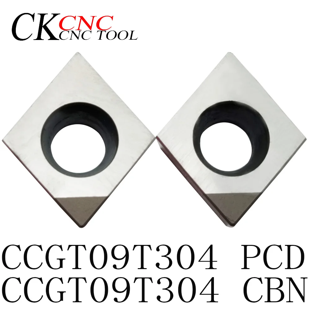 2шт CCGT09T304 PCD CBN токарный станок твердосплавный режущий инструмент лезвия Токарные