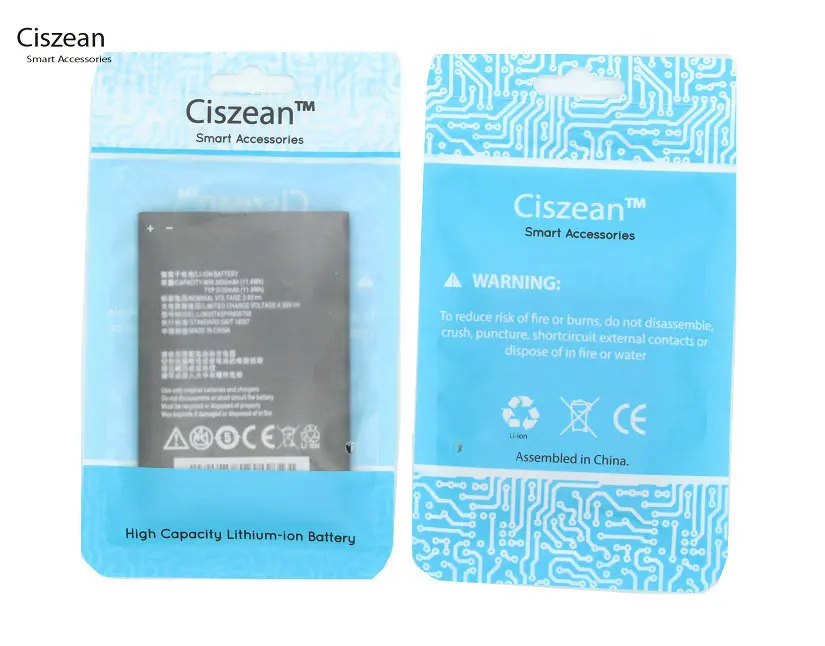 Ciszean 1x Li3830T43P4h835750 3000 мАч 11.4Wh Мобильная запасная батарея для сотового телефона ZTE S291