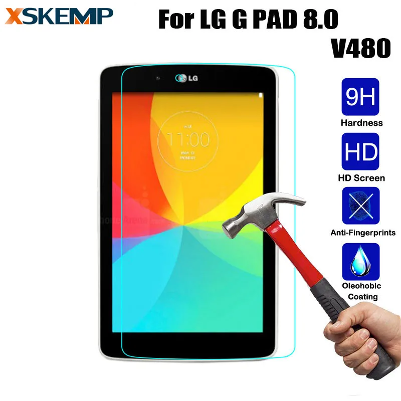 Защитная пленка для экрана планшета 9H LG G PAD V480 8 0 дюйма 2.5D акр прозрачная защитная