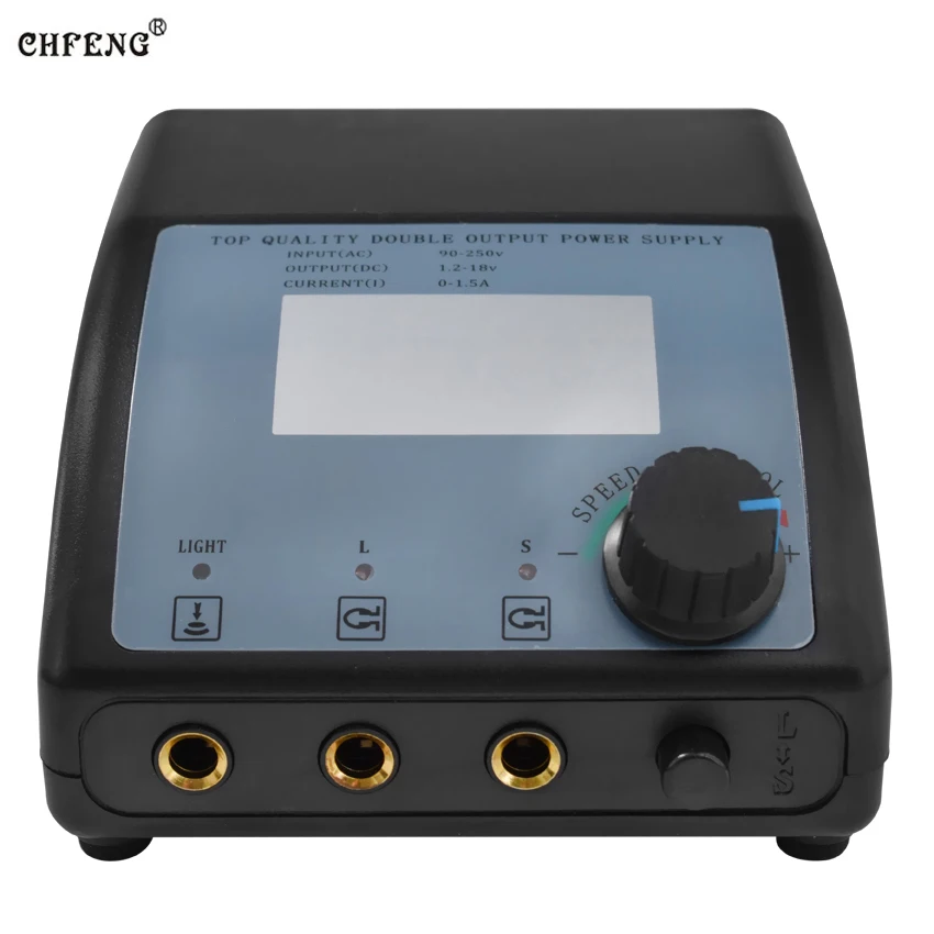 

Permanent Makeup Tattoo Power Supply LCD Display Double Output Digital For Electric Tattoo Machine Gun Supply Footpedal Switch