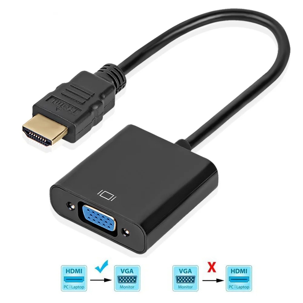 HDMI в VGA адаптер мужской в Famale конвертер адаптер 1080P цифро-аналоговый видео аудио для ПК ноутбук планшет высокое качество
