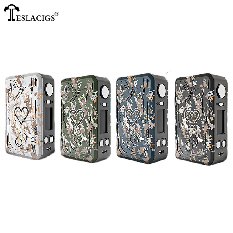 Оригинальный Teslacigs Poker 218 TC Box Mod Вт Тесла бокс мод Vape поддерживает полимерный бак RDA