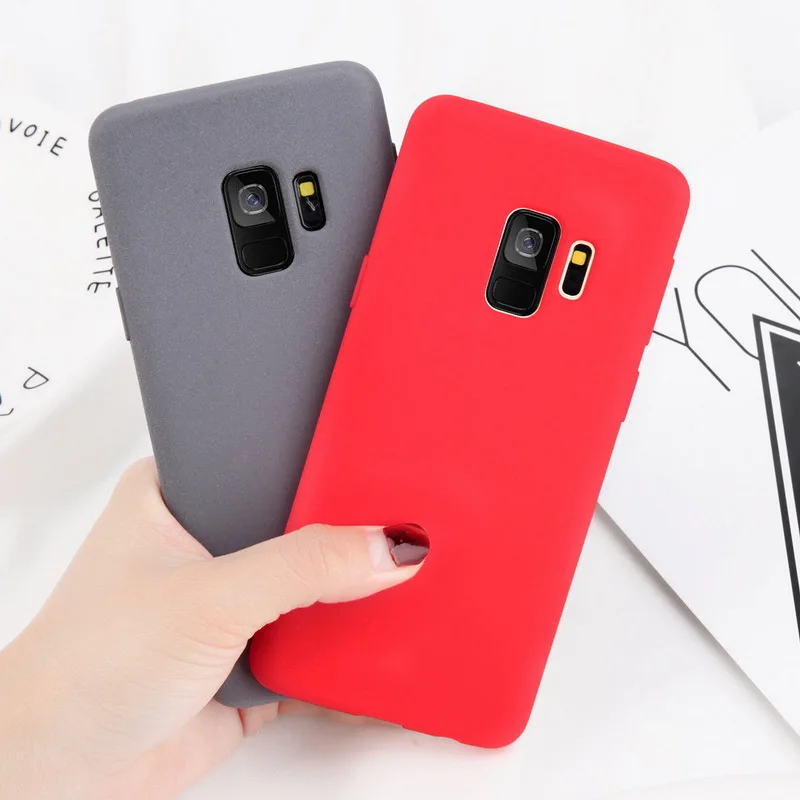 Матовый Силиконовый чехол для Samsung Galaxy S9 S8 S7 S6 edge J4 J6 J8 A6 A7 A8 Plus 2018 J3 J5 J7 2016 A3 A5 2017