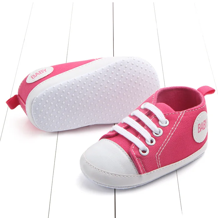 Branded Newborn Sneakers Baby girls Boys Lace-up Canvas Shoes Active All Star Zapatos Bebe Toddler Shoes Infantil Sapatos - Цвет: AS PICTURE