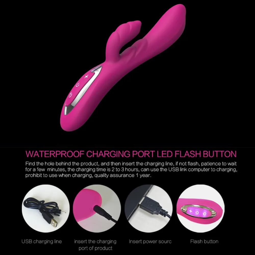 Nalone двойной Вибрационный Вибратор Кролика 7 скоростей силиконовый вибратор