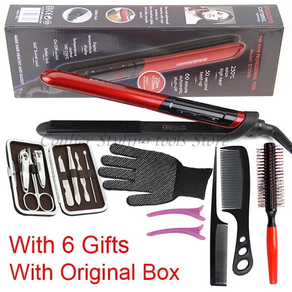 6 gifts with box Профессиональные 2 в 1 щипцы для завивки волос и выпрямитель для ухода за волосами Инструменты для укладки керамического покрытия волнистые Волшебные щипцы для завивки волос стайлер - Цвет: 6 gifts with box