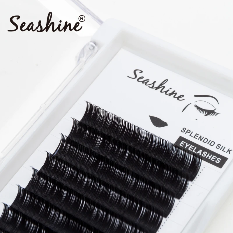 Seashine False Eyelash Extension Silk Cilios Soft Faux Mink Eye lash Extensions C/D Curl Individual Lashes | Красота и здоровье