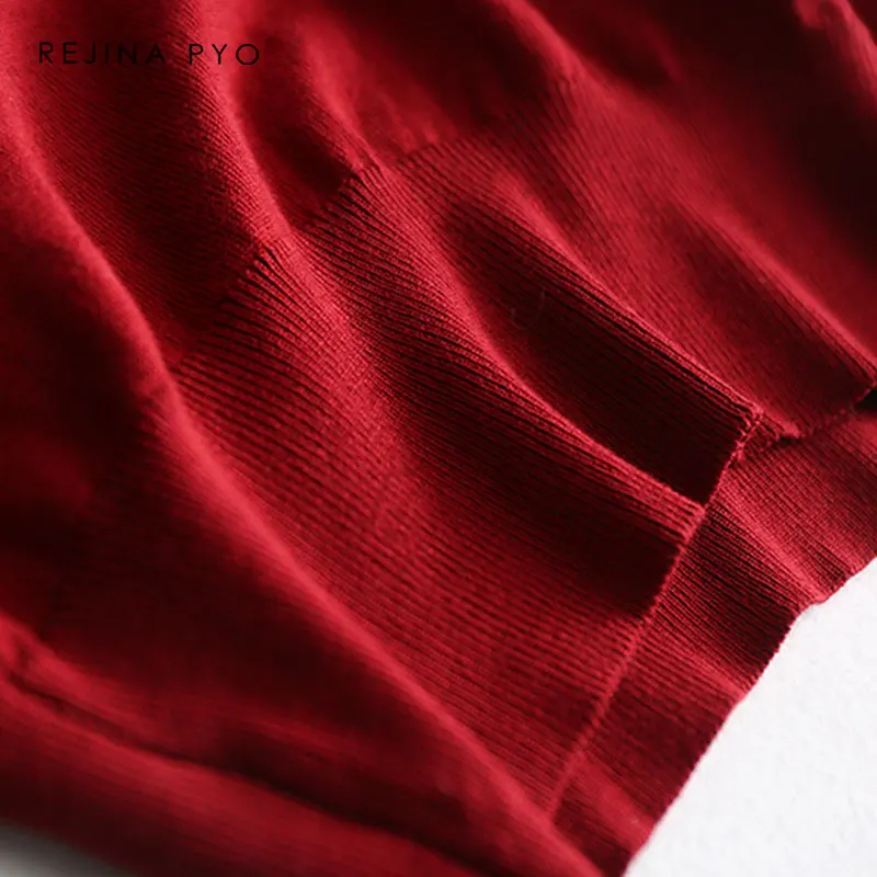 REJINAPYO женский однотонный базовый Повседневный вязаный свитер с круглым вырезом и декоративными пуговицами, Женский Универсальный Повседневный свитер, пуловеры
