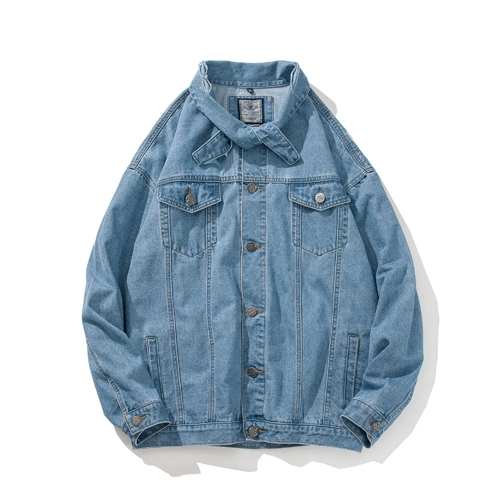 

New Solid Casual Slim Fashion Denim Jacket Bomber Jacket Men Cowboy