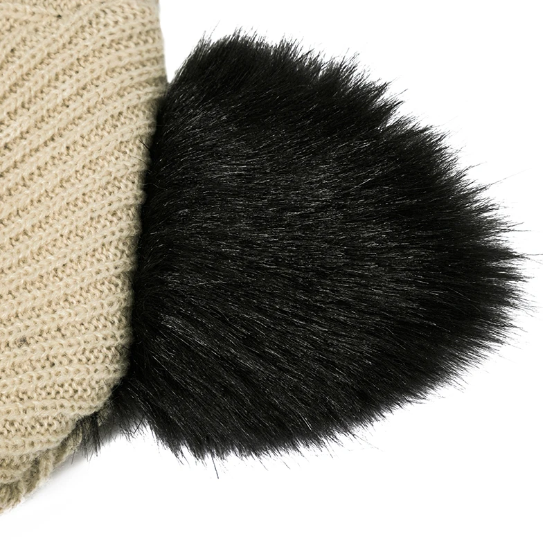 IWINTER, новинка, хлопковые зимние головные уборы для женщин, Skullies Beanies, милая вязаная шапка с кошечкой для женщин и девушек, шапочки для волос