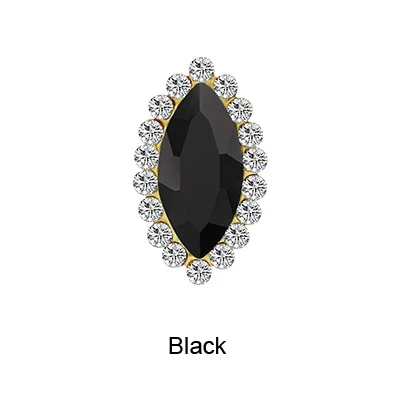 black Хит, 5x10 мм стразы из хрустального стекла, золотые стразы для шитья, кристаллы и камни, Стразы для шитья - Цвет: black
